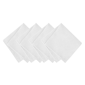 Elrene Home Fashions Laurel Solid Texture Water And Stain Resistant Napkins, Set Of 4 In White