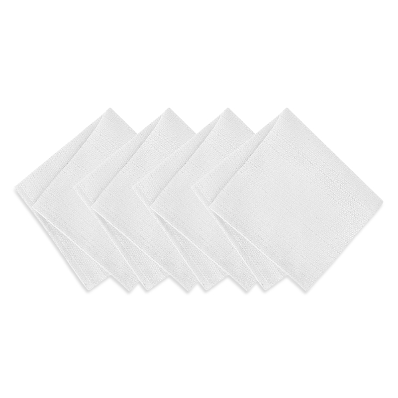 ELRENE HOME FASHIONS LAUREL SOLID TEXTURE WATER AND STAIN RESISTANT NAPKINS, SET OF 4