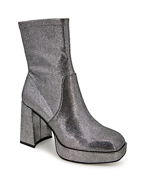 Kenneth Cole Women's Bri Pull On Stretch High Heel Boots In Pewter