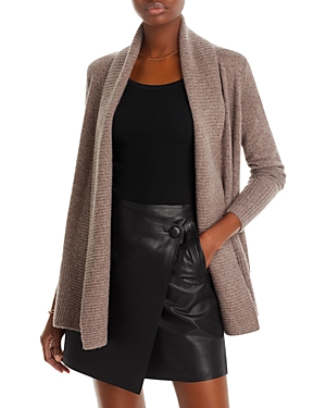 C By Bloomingdale's Cashmere C By Bloomingdale's Shawl-collar Cashmere Cardigan - 100% Exclusive In Heather Rye Sesame