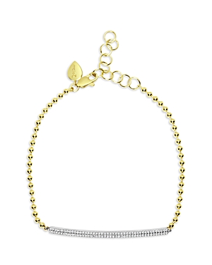 Meira T 14k Yellow Gold Diamond Bar Bead Chain Bracelet In Gold/white