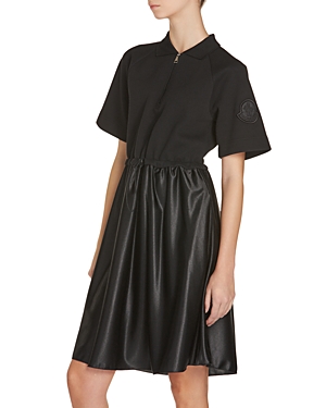 Shop Moncler Polo Shirt Dress In Black