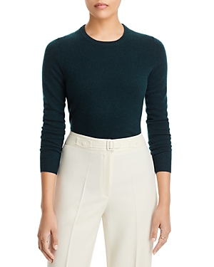 C By Bloomingdale's Cashmere C By Bloomingdale's Crewneck Cashmere Jumper - 100% Exclusive In Dark Green