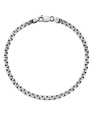 Sterling Silver Oxidized Box Chain Bracelet