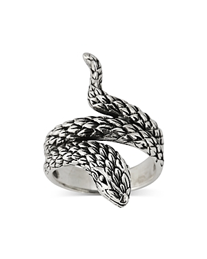 Milanesi And Co Men's Sterling Silver Scaled Snake Coil Ring