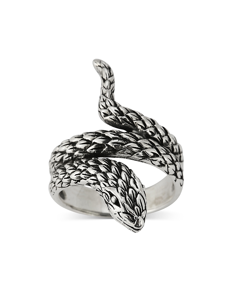 Milanesi And Co Men's Sterling Silver Scaled Snake Coil Ring In Silver