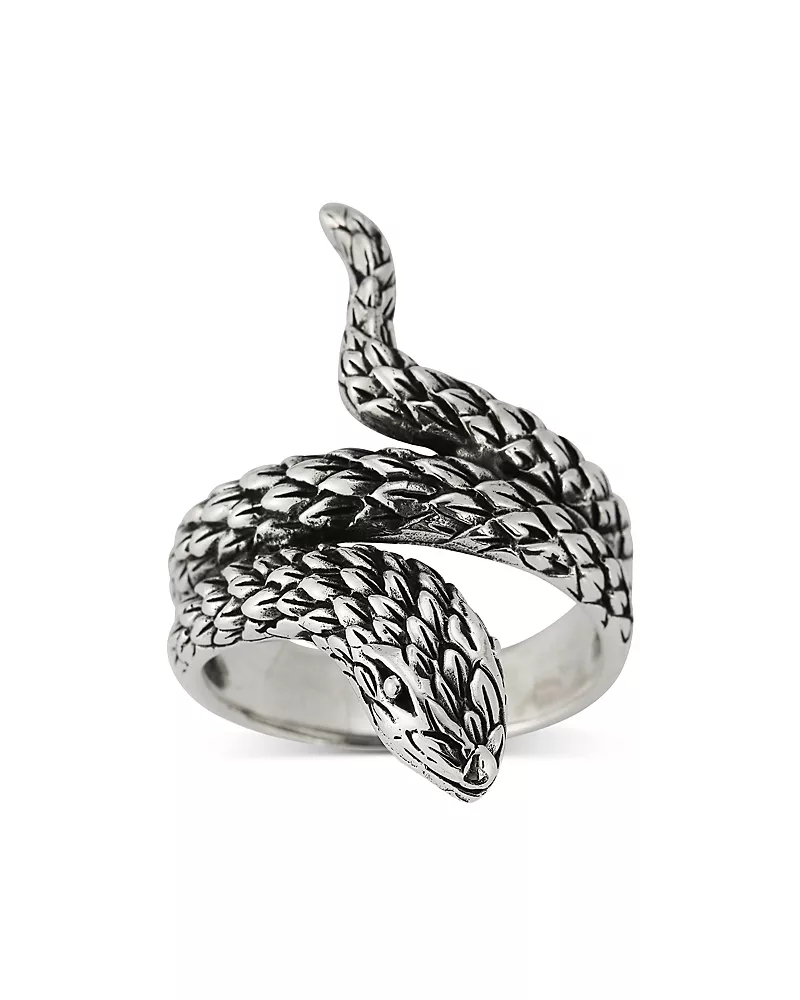 Milanesi And Co Men's Sterling Silver Scaled Snake Coil Ring