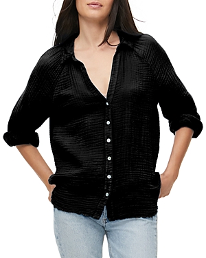 MICHAEL STARS TONI COTTON BUTTON DOWN SHIRT