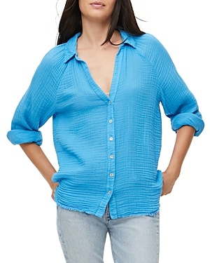 Michael Stars Toni Gauze Button Down Shirt In Capri