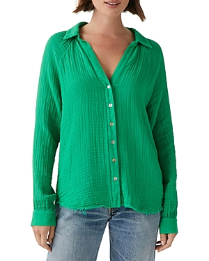 MICHAEL STARS TONI COTTON BUTTON DOWN SHIRT