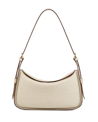 Aren Embossed Logo Monogram Leather Hobo