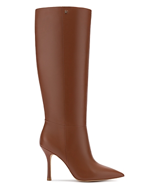 Larroude Kate Pointed Toe Knee High Boot In Caramel