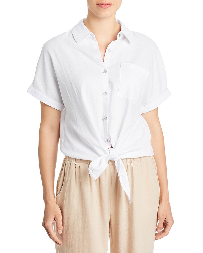 Cupio Tie Hem Short Sleeve Shirt | Bloomingdale's