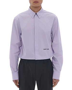 Helmut Lang Classic Cotton Regular Fit Button Down Shirt In Lilac