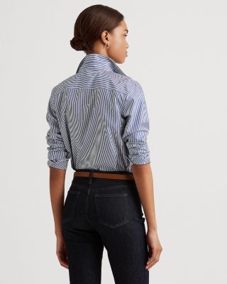 Striped Button Front Top