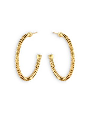 Shop Alberto Milani 18k Yellow Gold Via Bagutta Tubogas Hoop Earrings