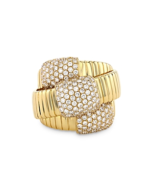 18K Yellow Gold Via Mercanti Diamond Tubogas Wrap Ring