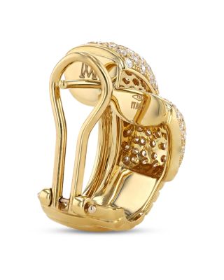 18K Yellow Gold Via Mercanti Diamond Pav&eacute; Double Tubogas Hoop Earrings