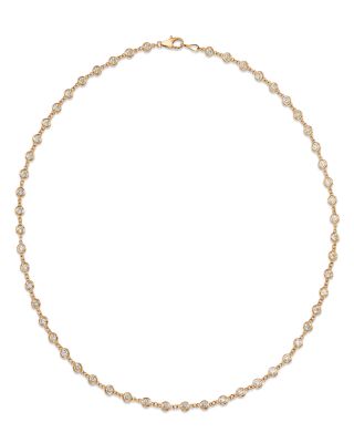 Bloomingdale's Fine Collection - Diamond Station Tennis Necklace in 14K Yellow Gold, 3.60 tcw