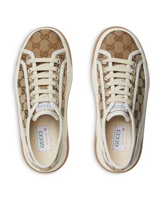 スニーカー Gucci Original Gg Canvas Flatform Sneakers Women's GG sneaker in beige and ebony Original GG | GUCCI® US
