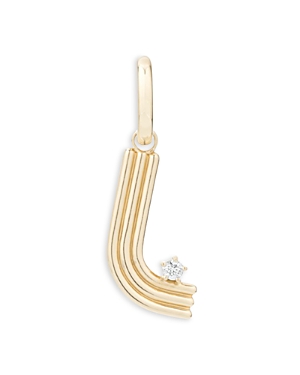 ADINA REYTER 14K YELLOW GOLD DIAMOND ACCENT GROOVY INITIAL L HINGED PENDANT