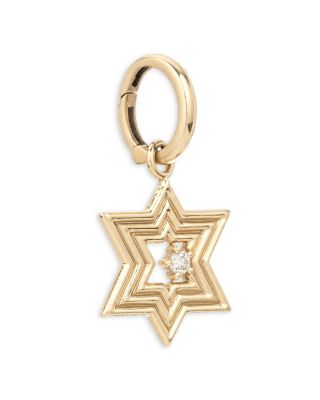 14K Yellow Gold Diamond Star of David Pendant
