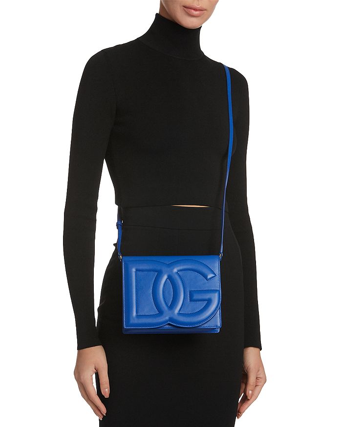 Shop Dolce & Gabbana Mini Leather Shoulder Bag In Blue
