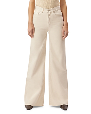 Dl1961 Hepburn Wide-leg High Rise Vintage Jeans In Ecru