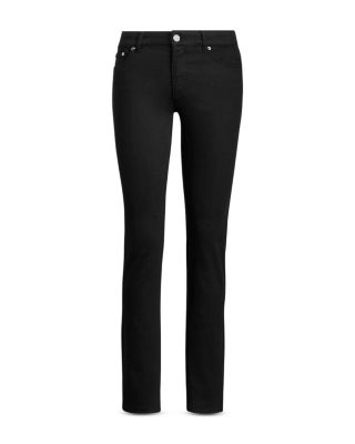 Mid Rise Straight Super Stretch Jeans in Black