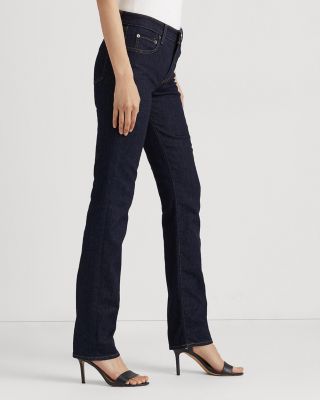 Mid-Rise Straight Jeans in Dark Rinse