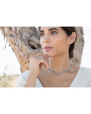 Adina Reyter 14K Yellow Gold Turquoise & Diamond Station Necklace