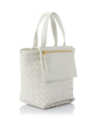 Small Flip Flap Intrecciato Leather Shoulder Bag