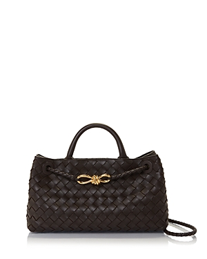 Bottega Veneta Womens Fondant-m Brass-fond Andiamo Long Intrecciato-weave Leather Clutch In Fondant/brass