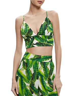 ALICE AND OLIVIA ALICE AND OLIVIA CARLI TIE BACK CROPPED TOP