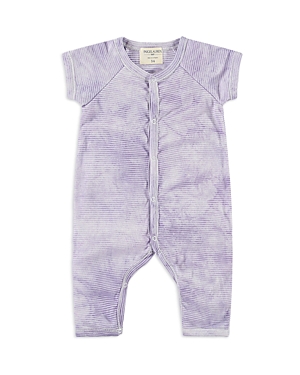 Paigelauren Unisex Marble Short Sleeve Raglan Whim-zzz Romper - Baby In Marble Purple