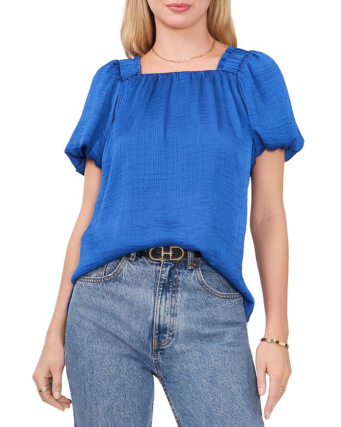 VINCE CAMUTO Square Neck Puff Sleeve Top | Bloomingdale's