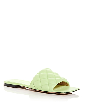 Bottega Veneta Women's Square Toe Quilted Slide Sandals