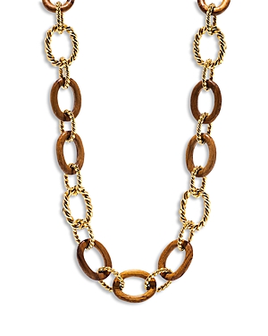 Capucine De Wulf Goddess Teak Link Necklace, 20 In Brown