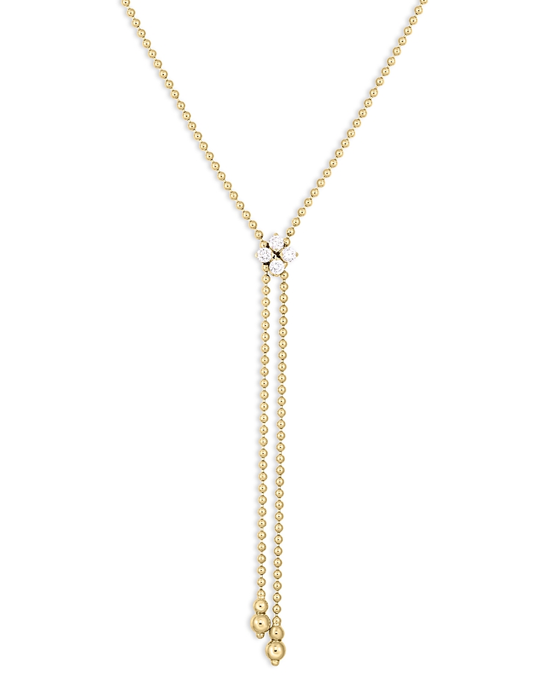 Roberto Coin Women's Love In Verona 18k Yellow Gold & 0.30 Tcw Diamond Lariat Necklace In Gold/white
