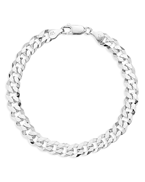 Men's Sterling Silver 7mm Curb Chain Bracelet