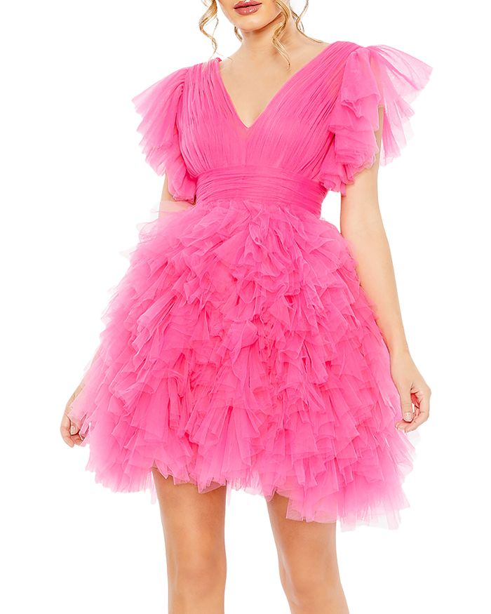 Mac Duggal Ruffled Tulle Mini Dress Bloomingdale's