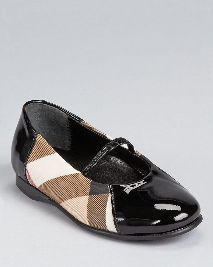 Burberry patent flats hot sale