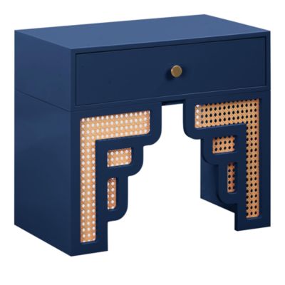 Suzie Pastel & Rattan Nightstand