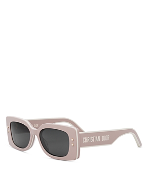 Dior Pacific S1u Rectangle-frame Sunglasses In Pink/gray Solid