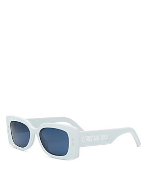 Shop Dior Pacific S1u Rectangular Sunglasses, 53mm In Blue/blue Solid