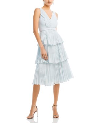 BCBGMAXAZRIA - Pleated Tiered Dress