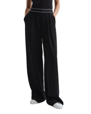 REISS - Abigail Striped Waistband Wide Leg Pants