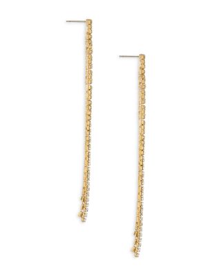 Your Moment Cubic Zirconia Linear Drop Earrings in 18K Gold Plated