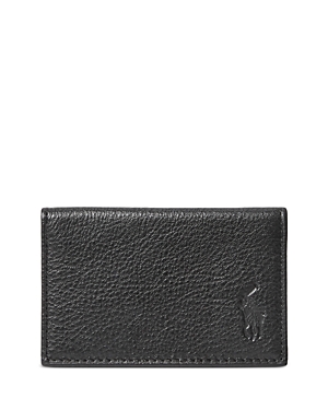 POLO RALPH LAUREN PEBBLED LEATHER CARD WALLET