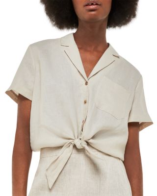 Whistles - Linen Tie Front Shirt
